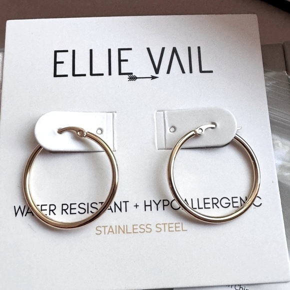 ⚡️Stunning One of a Kind Brand New Ellie Vail Laurette Medium Hoop Earrings ⚡️ - Picture 5 of 15
